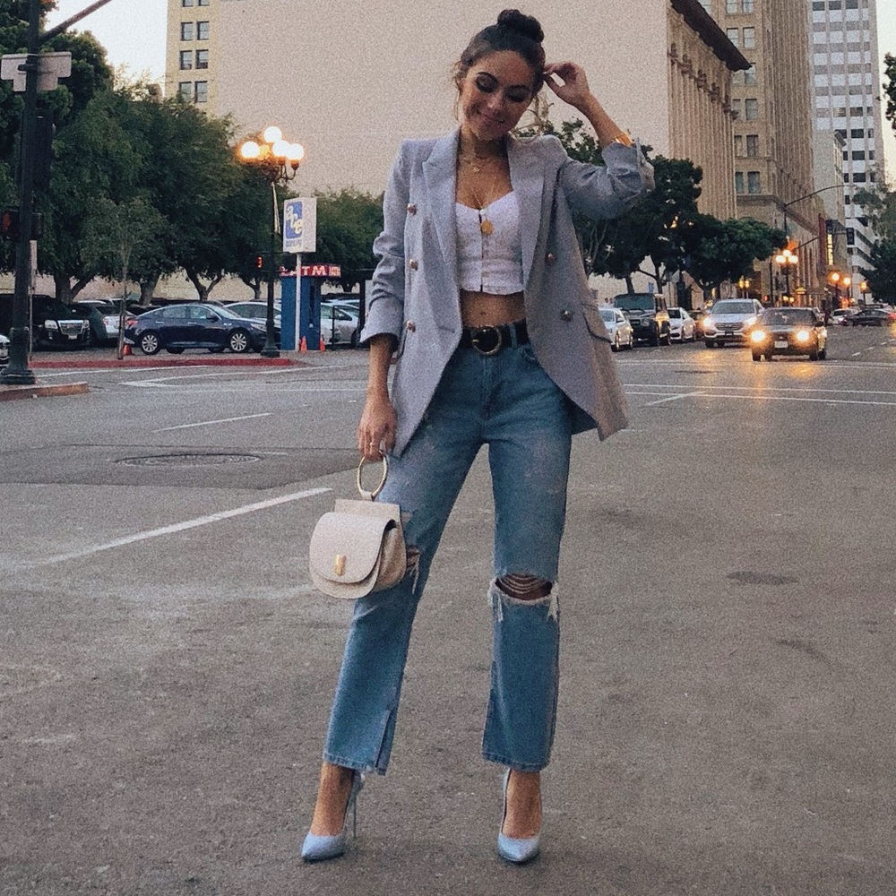 River Island Baby Blue Blazer 6 Petite 🩵Brand new with tags, Worn once to shoot